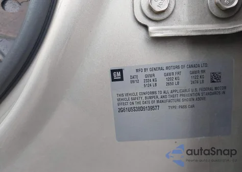 2013 Cadillac Xts Platinum из США, поврежденный, VIN 2G61U5S38D9139577